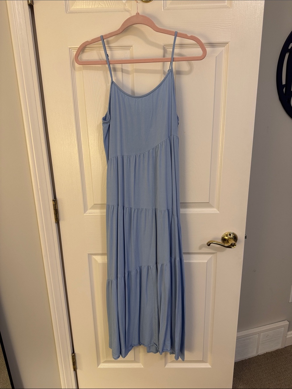 Light Blue Spaghetti Strap Maxi Dress